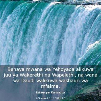 Picture 03 - 2 Samweli 8:18 SWHULB - Benaya mwana wa Yehoyada alikuwa juu ya Wakerethi - Bible Verse Picture