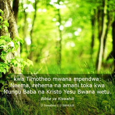 Picture 03 - 2 Timotheo 1:2 SWHULB - kwa Timotheo mwana mpendwa: Neema, rehema na - Bible Verse Picture