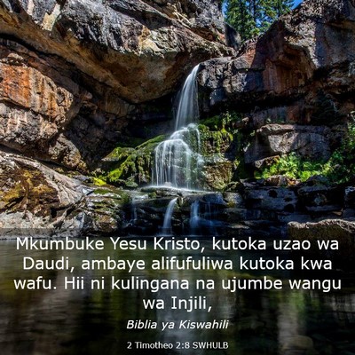 Picture 03 - 2 Timotheo 2:8 SWHULB - Mkumbuke Yesu Kristo, kutoka uzao wa Daudi, - Bible Verse Picture