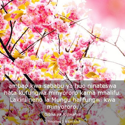 Picture 03 - 2 Timotheo 2:9 SWHULB - ambao kwa sababu ya huo ninateswa hata kufungwa - Bible Verse Picture