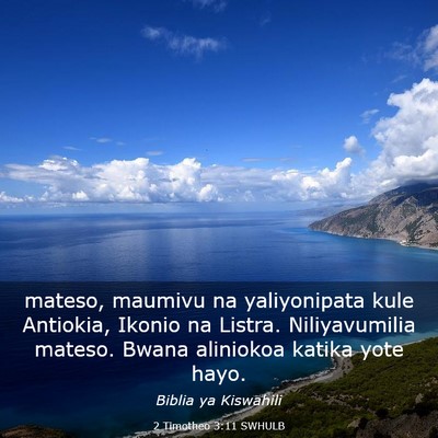Picture 03 - 2 Timotheo 3:11 SWHULB - mateso, maumivu na yaliyonipata kule Antiokia, - Bible Verse Picture
