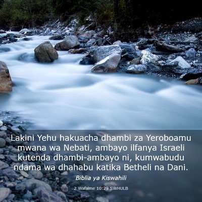 Picture 03 - 2 Wafalme 10:29 SWHULB - Lakini Yehu hakuacha dhambi za Yeroboamu mwana wa - Bible Verse Picture