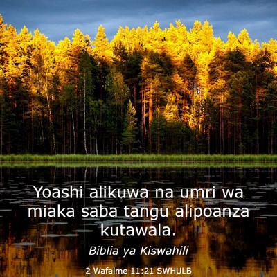 Picture 03 - 2 Wafalme 11:21 SWHULB - Yoashi alikuwa na umri wa miaka saba tangu - Bible Verse Picture
