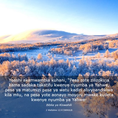Picture 03 - 2 Wafalme 12:4 SWHULB - Yoashi akamwambia kuhani, “Pesa zote zilizokuja - Bible Verse Picture