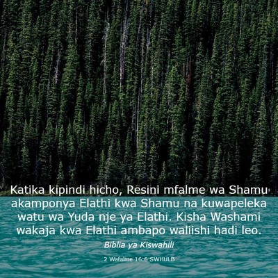 Picture 03 - 2 Wafalme 16:6 SWHULB - Katika kipindi hicho, Resini mfalme wa Shamu - Bible Verse Picture