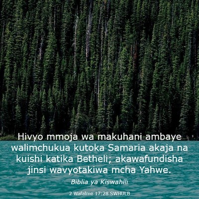 Picture 03 - 2 Wafalme 17:28 SWHULB - Hivyo mmoja wa makuhani ambaye walimchukua kutoka - Bible Verse Picture