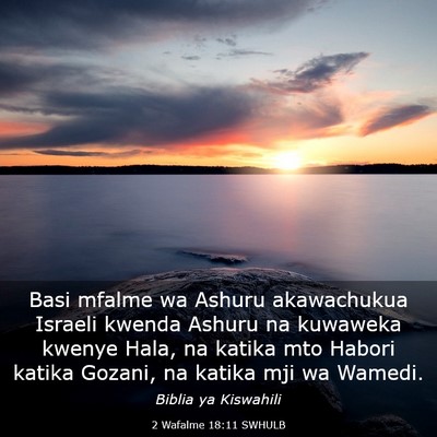 Picture 03 - 2 Wafalme 18:11 SWHULB - Basi mfalme wa Ashuru akawachukua Israeli kwenda - Bible Verse Picture