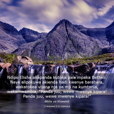 Picture 03 - 2 Wafalme 2:23 SWHULB - Ndipo Elisha akapanda kutoka pale mpaka Betheli. - Bible Verse Picture