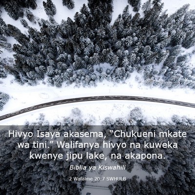 Picture 03 - 2 Wafalme 20:7 SWHULB - Hivyo Isaya akasema, “Chukueni mkate wa - Bible Verse Picture