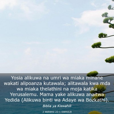 Picture 03 - 2 Wafalme 22:1 SWHULB - Yosia alikuwa na umri wa miaka minane wakati - Bible Verse Picture