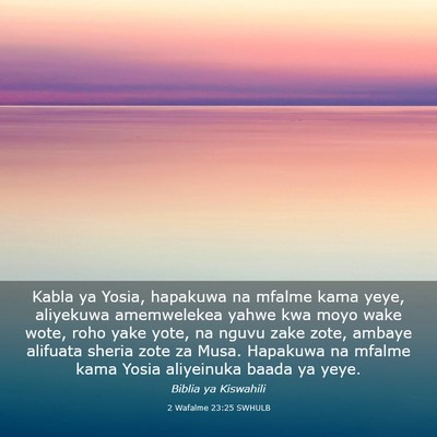 Picture 03 - 2 Wafalme 23:25 SWHULB - Kabla ya Yosia, hapakuwa na mfalme kama yeye, - Bible Verse Picture