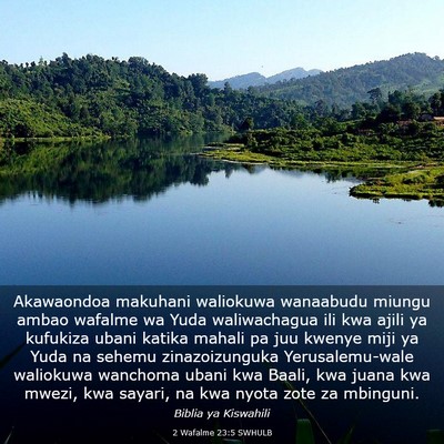 Picture 03 - 2 Wafalme 23:5 SWHULB - Akawaondoa makuhani waliokuwa wanaabudu miungu - Bible Verse Picture