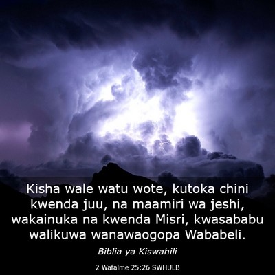 Picture 03 - 2 Wafalme 25:26 SWHULB - Kisha wale watu wote, kutoka chini kwenda juu, na - Bible Verse Picture