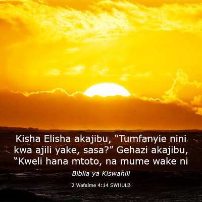Picture 03 - 2 Wafalme 4:14 SWHULB - Kisha Elisha akajibu, “Tumfanyie nini kwa ajili - Bible Verse Picture
