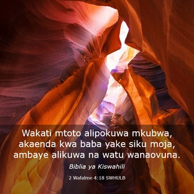 Picture 03 - 2 Wafalme 4:18 SWHULB - Wakati mtoto alipokuwa mkubwa, akaenda kwa baba - Bible Verse Picture