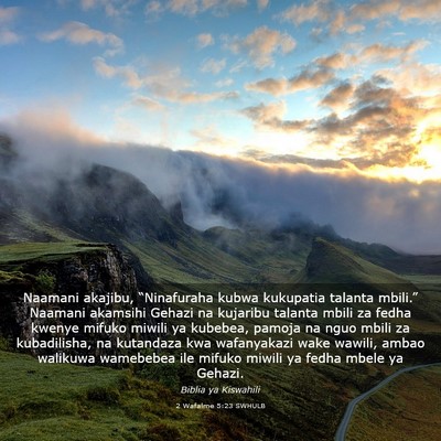 Picture 03 - 2 Wafalme 5:23 SWHULB - Naamani akajibu, “Ninafuraha kubwa kukupatia - Bible Verse Picture