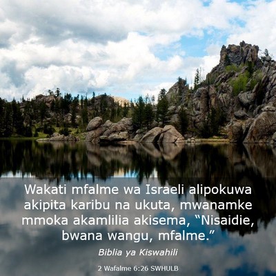 Picture 03 - 2 Wafalme 6:26 SWHULB - Wakati mfalme wa Israeli alipokuwa akipita karibu - Bible Verse Picture
