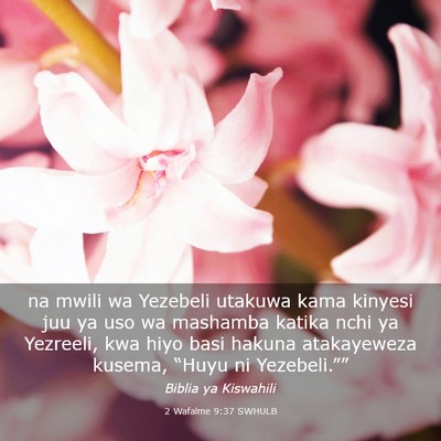 Picture 03 - 2 Wafalme 9:37 SWHULB - na mwili wa Yezebeli utakuwa kama kinyesi juu ya - Bible Verse Picture