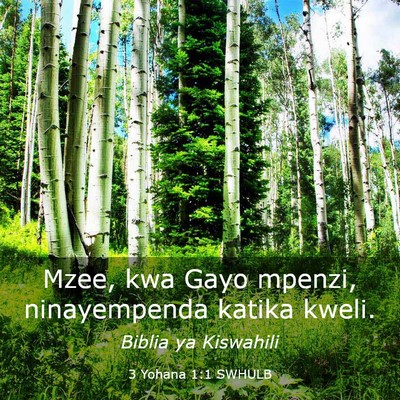 Picture 03 - 3 Yohana 1:1 SWHULB - Mzee, kwa Gayo mpenzi, ninayempenda katika - Bible Verse Picture