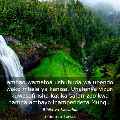 Picture 03 - 3 Yohana 1:6 SWHULB - ambao wametoa ushuhuda wa upendo wako mbele ya - Bible Verse Picture