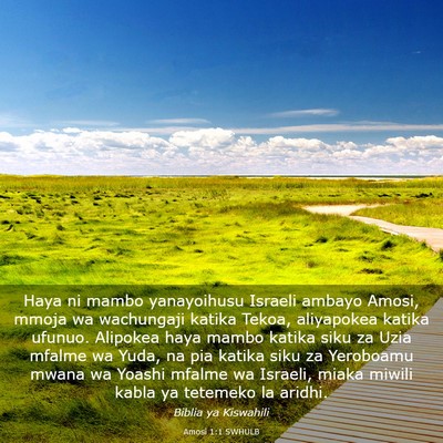 Picture 03 - Amosi 1:1 SWHULB - Haya ni mambo yanayoihusu Israeli ambayo Amosi, - Bible Verse Picture