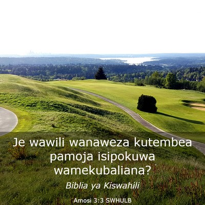 Picture 03 - Amosi 3:3 SWHULB - Je wawili wanaweza kutembea pamoja isipokuwa - Bible Verse Picture