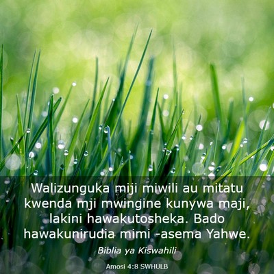 Picture 03 - Amosi 4:8 SWHULB - Walizunguka miji miwili au mitatu kwenda mji - Bible Verse Picture