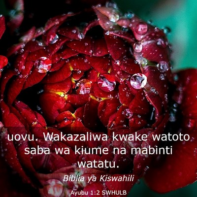 Picture 03 - Ayubu 1:2 SWHULB - uovu. Wakazaliwa kwake watoto saba wa kiume na - Bible Verse Picture
