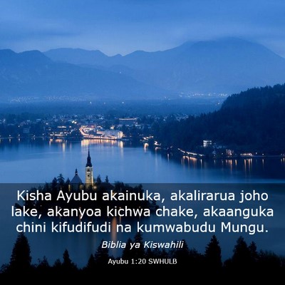 Picture 03 - Ayubu 1:20 SWHULB - Kisha Ayubu akainuka, akalirarua joho lake, - Bible Verse Picture