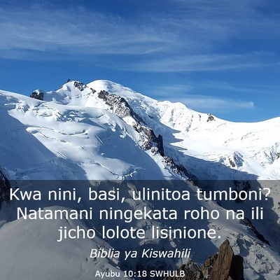 Picture 03 - Ayubu 10:18 SWHULB - Kwa nini, basi, ulinitoa tumboni? Natamani - Bible Verse Picture