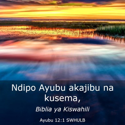 Picture 03 - Ayubu 12:1 SWHULB - Ndipo Ayubu akajibu na - Bible Verse Picture