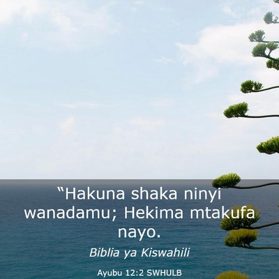 Picture 03 - Ayubu 12:2 SWHULB - “Hakuna shaka ninyi wanadamu; Hekima mtakufa - Bible Verse Picture