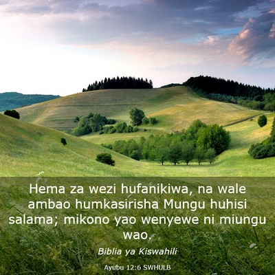 Picture 03 - Ayubu 12:6 SWHULB - Hema za wezi hufanikiwa, na wale ambao - Bible Verse Picture