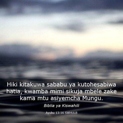 Picture 03 - Ayubu 13:16 SWHULB - Hiki kitakuwa sababu ya kutohesabiwa hatia, - Bible Verse Picture