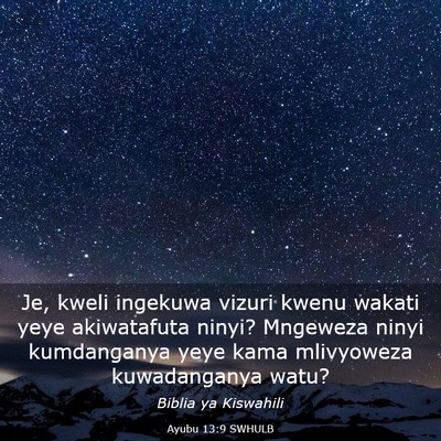 Picture 03 - Ayubu 13:9 SWHULB - Je, kweli ingekuwa vizuri kwenu wakati yeye - Bible Verse Picture