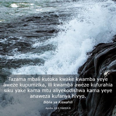 Picture 03 - Ayubu 14:6 SWHULB - Tazama mbali kutoka kwake kwamba yeye aweze - Bible Verse Picture