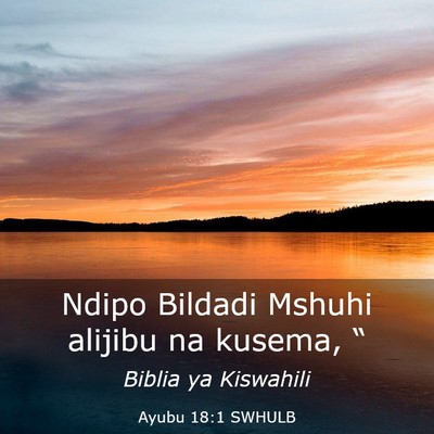 Picture 03 - Ayubu 18:1 SWHULB - Ndipo Bildadi Mshuhi alijibu na kusema, - Bible Verse Picture