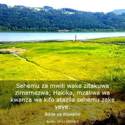 Picture 03 - Ayubu 18:13 SWHULB - Sehemu za mwili wake zitakuwa zimemezwa; Hakika, - Bible Verse Picture