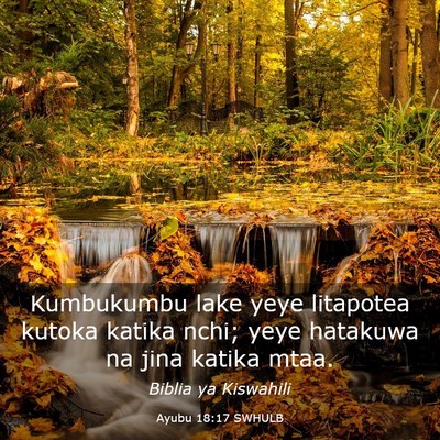 Picture 03 - Ayubu 18:17 SWHULB - Kumbukumbu lake yeye litapotea kutoka katika - Bible Verse Picture