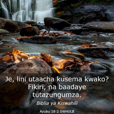 Picture 03 - Ayubu 18:2 SWHULB - Je, lini utaacha kusema kwako? Fikiri, na baadaye - Bible Verse Picture