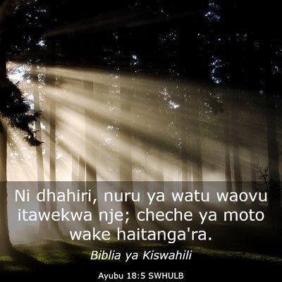 Picture 03 - Ayubu 18:5 SWHULB - Ni dhahiri, nuru ya watu waovu itawekwa nje; - Bible Verse Picture
