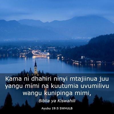 Picture 03 - Ayubu 19:5 SWHULB - Kama ni dhahiri ninyi mtajiinua juu yangu mimi na - Bible Verse Picture