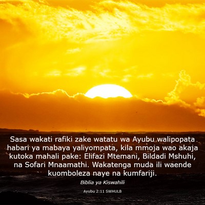 Picture 03 - Ayubu 2:11 SWHULB - Sasa wakati rafiki zake watatu wa Ayubu - Bible Verse Picture