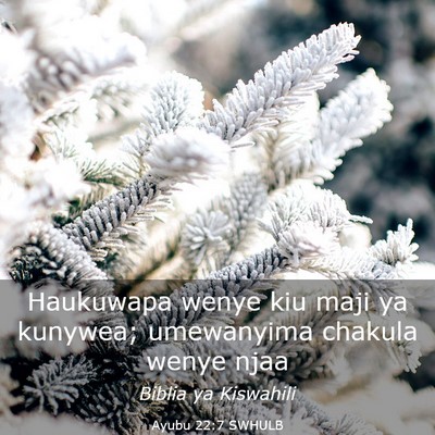 Picture 03 - Ayubu 22:7 SWHULB - Haukuwapa wenye kiu maji ya kunywea; umewanyima - Bible Verse Picture