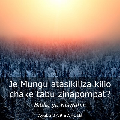 Picture 03 - Ayubu 27:9 SWHULB - Je Mungu atasikiliza kilio chake tabu - Bible Verse Picture