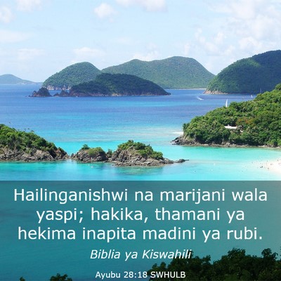 Picture 03 - Ayubu 28:18 SWHULB - Hailinganishwi na marijani wala yaspi; hakika, - Bible Verse Picture