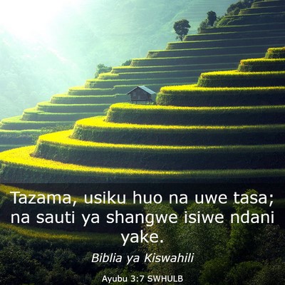 Picture 03 - Ayubu 3:7 SWHULB - Tazama, usiku huo na uwe tasa; na sauti ya - Bible Verse Picture