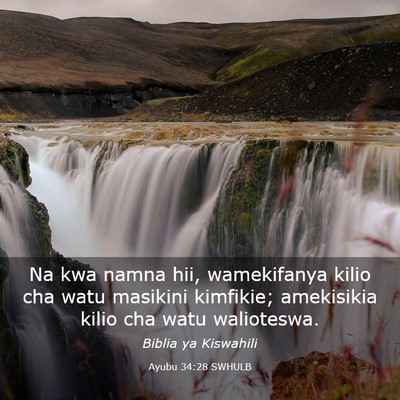 Picture 03 - Ayubu 34:28 SWHULB - Na kwa namna hii, wamekifanya kilio cha watu - Bible Verse Picture