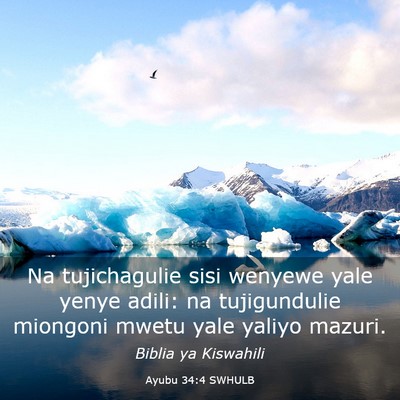 Picture 03 - Ayubu 34:4 SWHULB - Na tujichagulie sisi wenyewe yale yenye adili: na - Bible Verse Picture