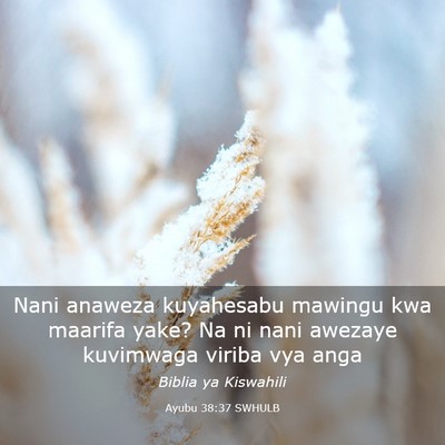 Picture 03 - Ayubu 38:37 SWHULB - Nani anaweza kuyahesabu mawingu kwa maarifa yake? - Bible Verse Picture